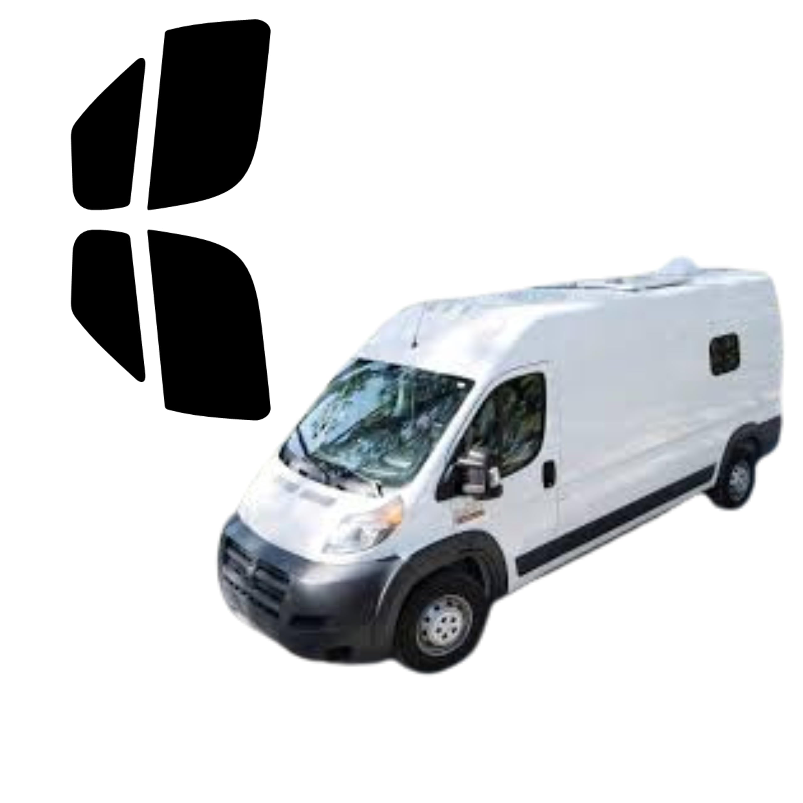 Premium Nano Carbon Professional Window Tint Fits Dodge Promaster 1500, 2500, 3500 1996-2025 Driver and Passenger precut to Factor fit for Maximum