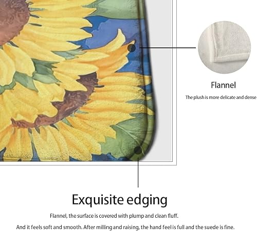 Miniatura 6 de FLYGRL Sunflower Kitchen Rugs and Mats Set of 2 blue background Anti Fatigue Non-Slip Kitchen Floor Mats Country Decor Accessories,Comfort Standing