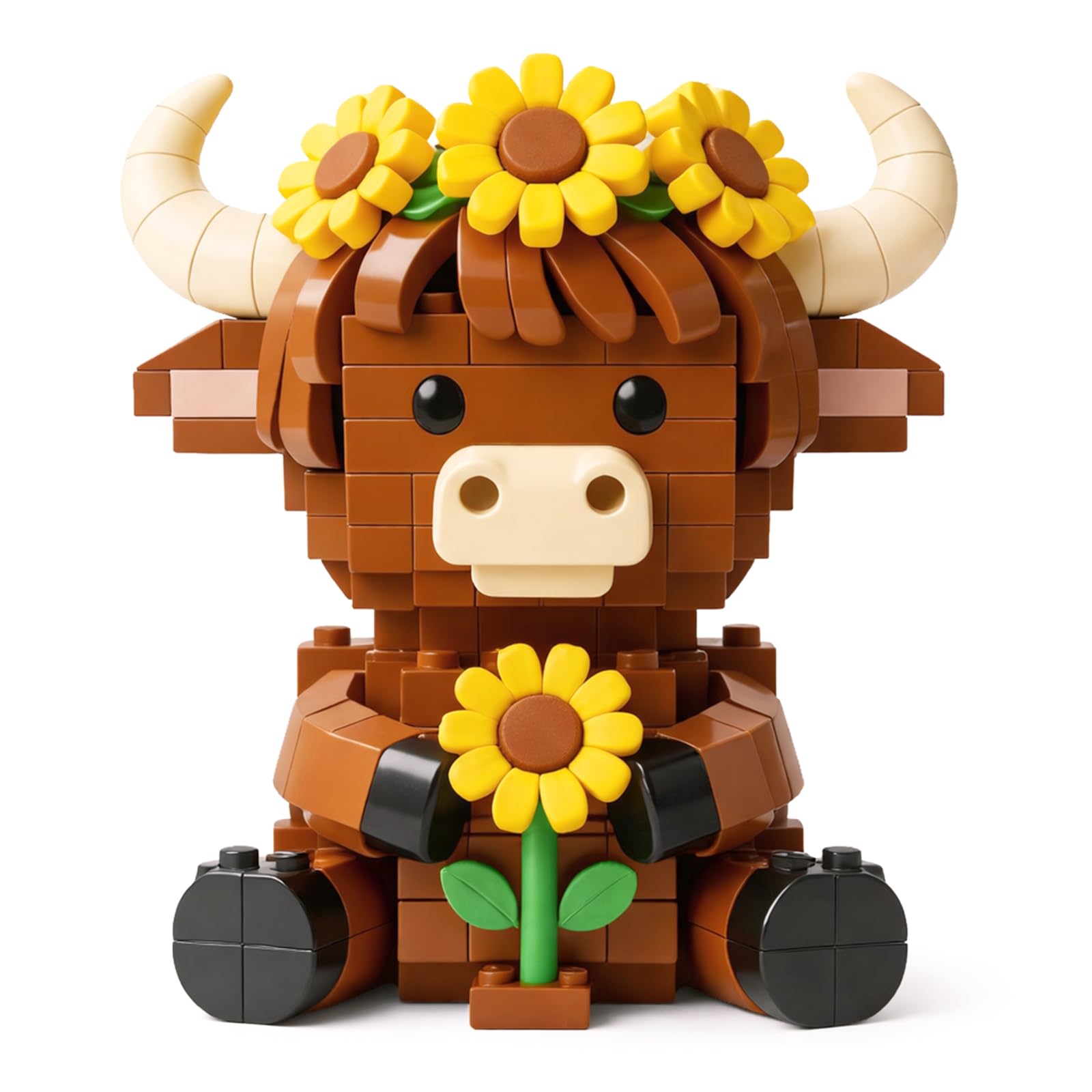 Highland Cow Building Blocks Set, Cute Cattle Mini Bricks, Building Bricks for Collecting & Desk Decor, Creative DIY Educational Toy for Stress Relief, Highland Cow Gifts for Adults, Teen
