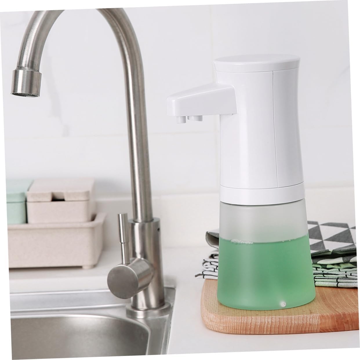 HOOTNEE モダンなタッチレスソープディスペンサー 自動誘導センサー オフィス 家庭用 大容量 詰め替え簡単