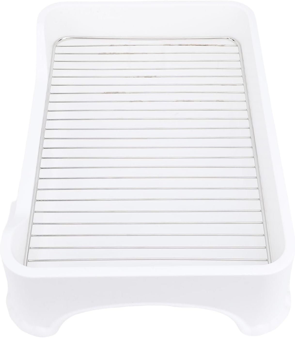 Zunate Dog Potty Training Tray with Stainless Steel Mesh, Pee Pad Holder and Antislip Design, EasytoClean Puppy Toilet for Small and Medium Dogs, Gray (Cream White)