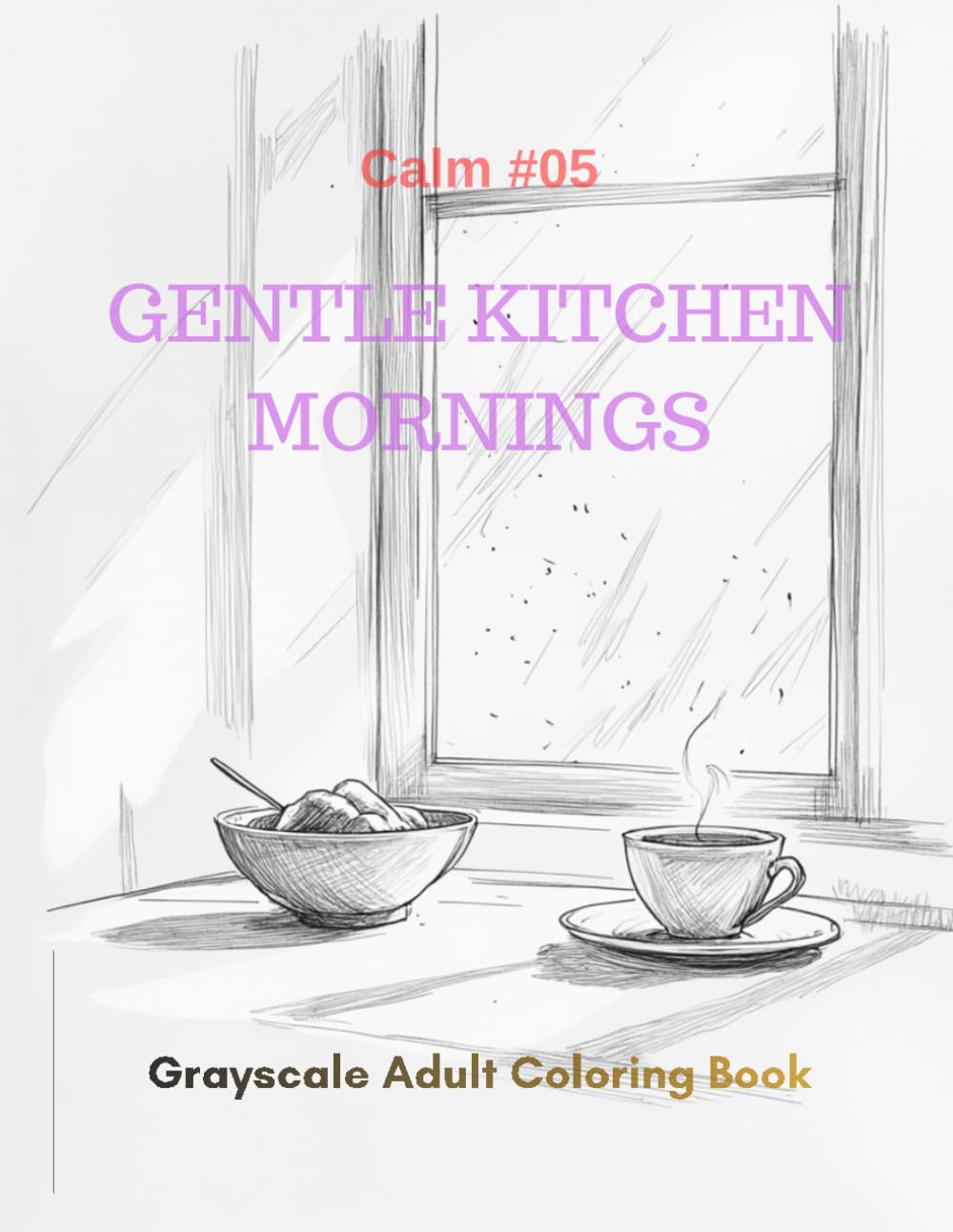 Gentle Kitchen Mornings: A Grayscale Adult Coloring Book for Tranquil Starts (Calm)