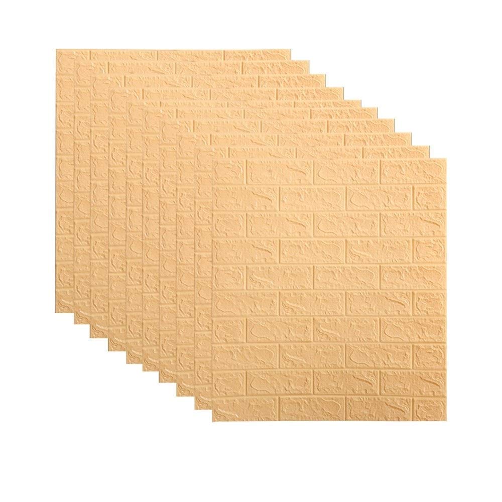 Stickers Muraux 3D Brique Papiers Peints Auto-Adhésifs en Mousse PE Beige pour Salon x20