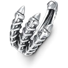 Dragon Open Ring for Men Women 925 Sterling Silver Adjustable Dragon Claw Ring Vintage Punk Gothic Cool Ring Gift for Him Her