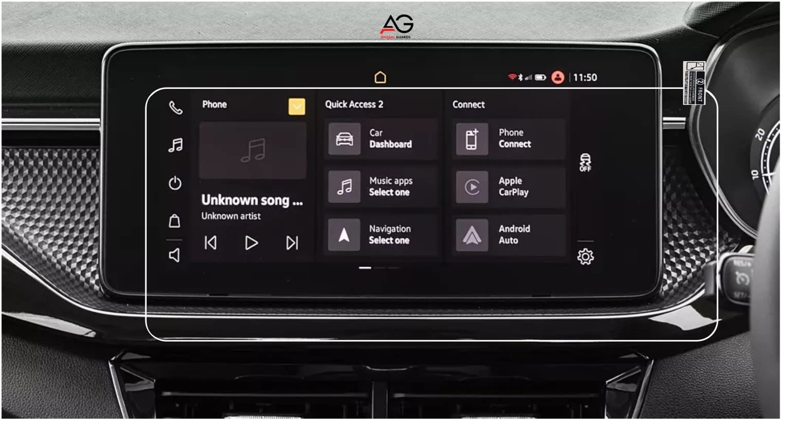 10-Inch Infotainment System Screen Protector For SKODA SLAVIA | Transparent & Durable Screen Guard Car Accessories | Breakproof & Smudge Resistant | Car Tempered Glass