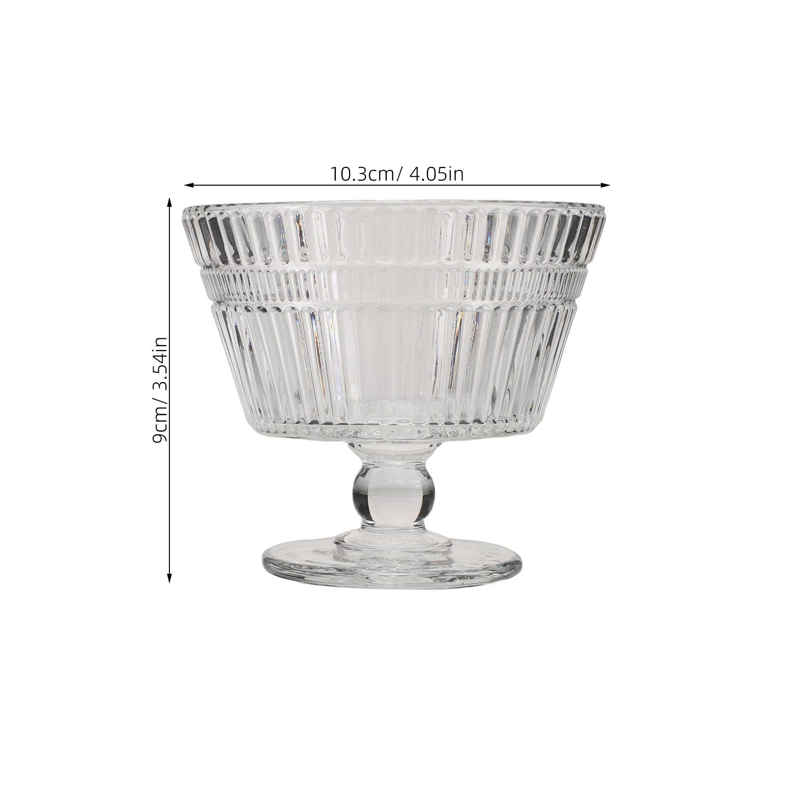 Set 4pezzi Ciotole da Gelato in Vetro 9oz Resistenti al Calore Facili da Pulire Piedistallo Eleganti per Feste e Raduni Casual