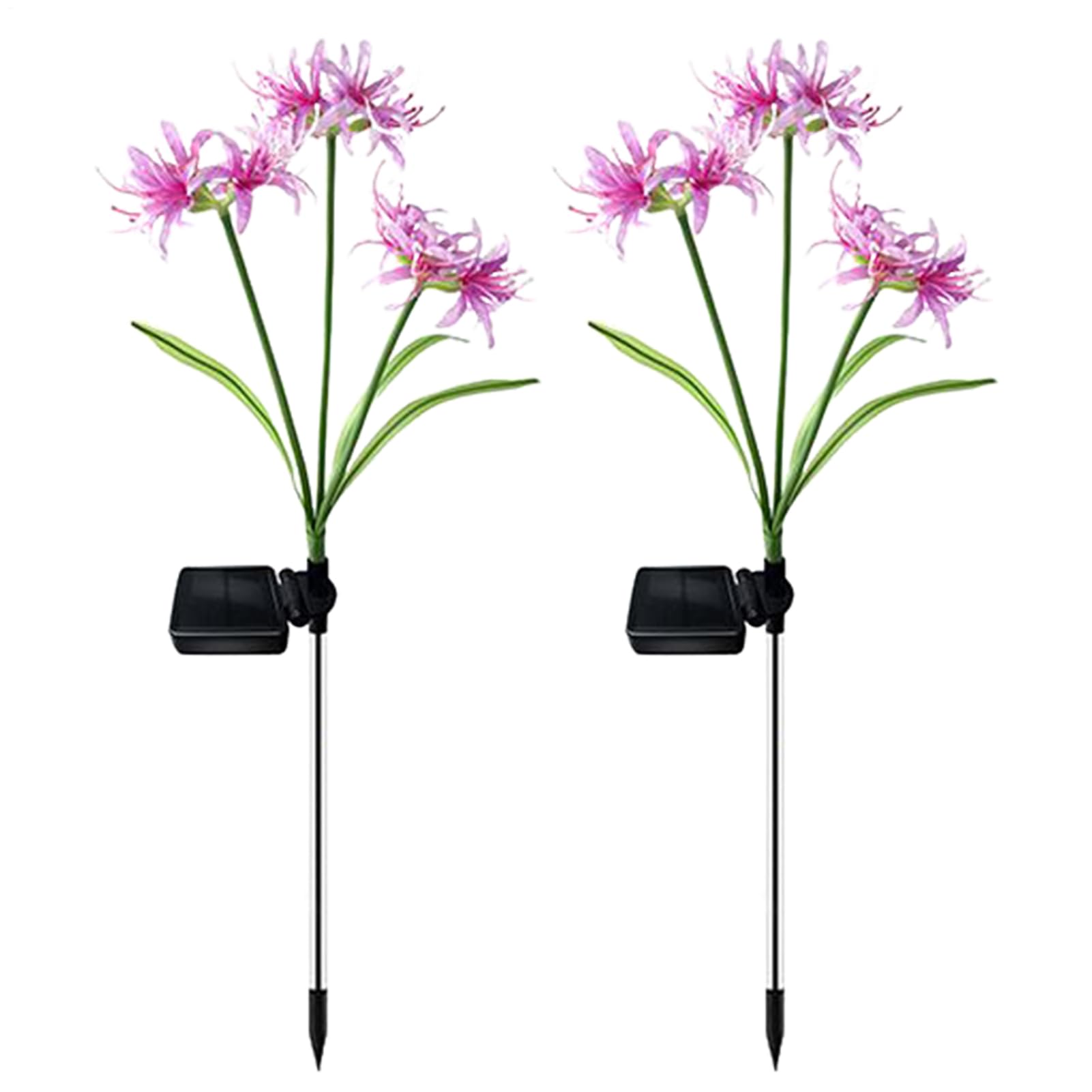 Accessoires éclairage colorés piquets fleurs solaires jardin réutilisables