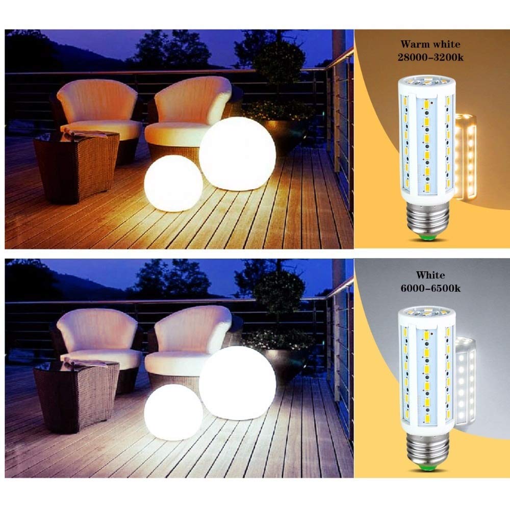 1fortunate Confezione da 10 lampadine a diodi LED E27 AC220V SMD5730 Faretto a diodi LED senza sfarfallio(Warm White,50W)