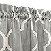 jinchan Kitchen Curtains Linen Textured Curtain Moroccan Tile Printed Tier Curtains Quatrefoil Cafe Curtains 36 Inch Lattice Window Treatment Set 2 Panels Grey on Beige