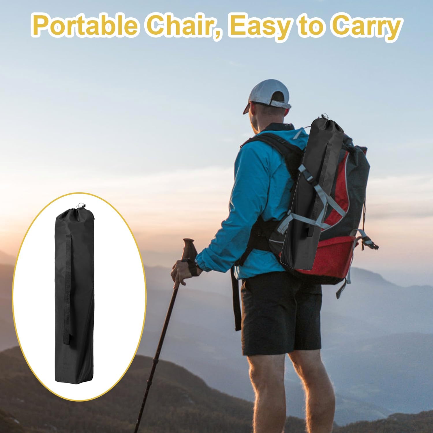 Camping Chair 2 Pack Portable Folding Chair with Cup Holder and Cooler Bag, 285lbs Capacity, Upgraded Foldable Chair for Outdoor, Beach, Fishing, Backpacking, Green