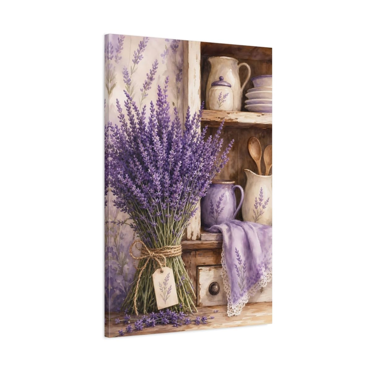 Décoration murale lavande violette impression sur toile pour coin repas vertical - 8