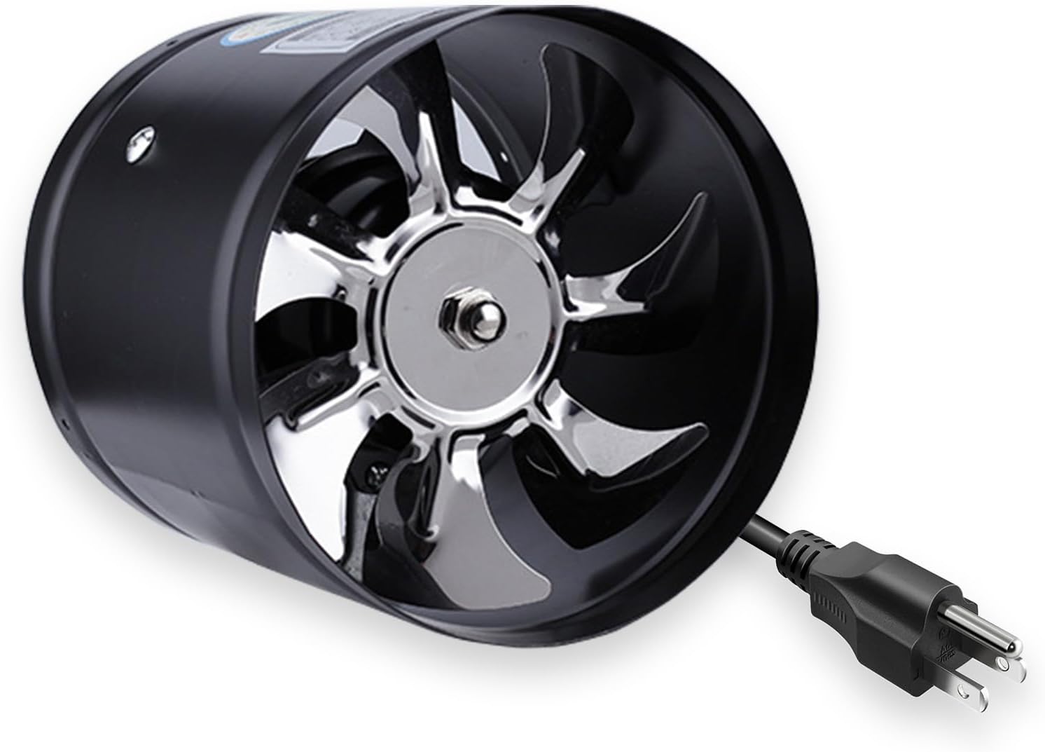 Kitchen Exhaust Fan 8 inch Inline Duct Fan 756 CFM Low Noise Booster Blower for Basements Bathrooms Grow Tent Kitchens and Attics Black