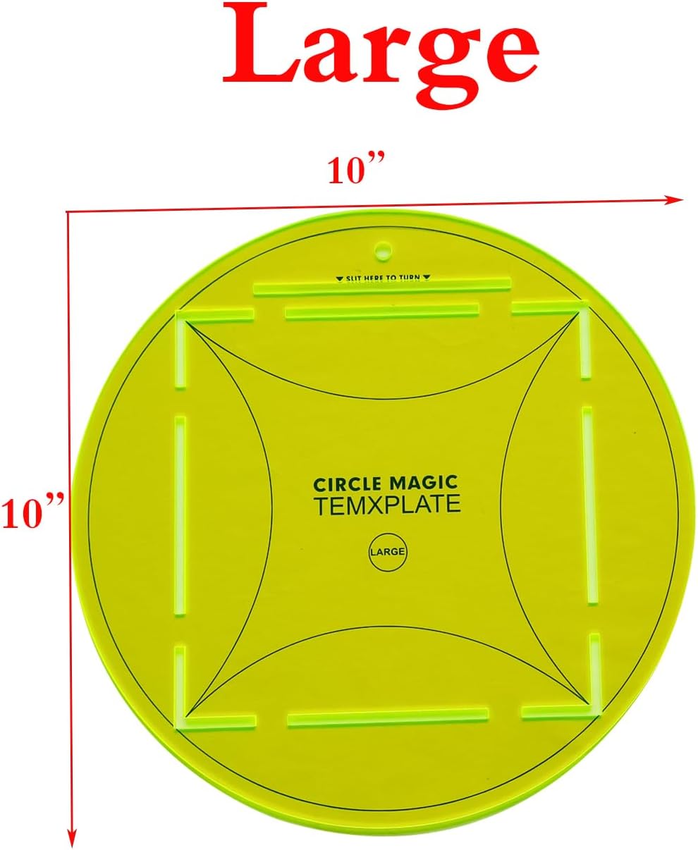 Circle Magic Quilting Template Set (5'' and 10'') with 1pcs 1/4" Quilting Ruler Foot