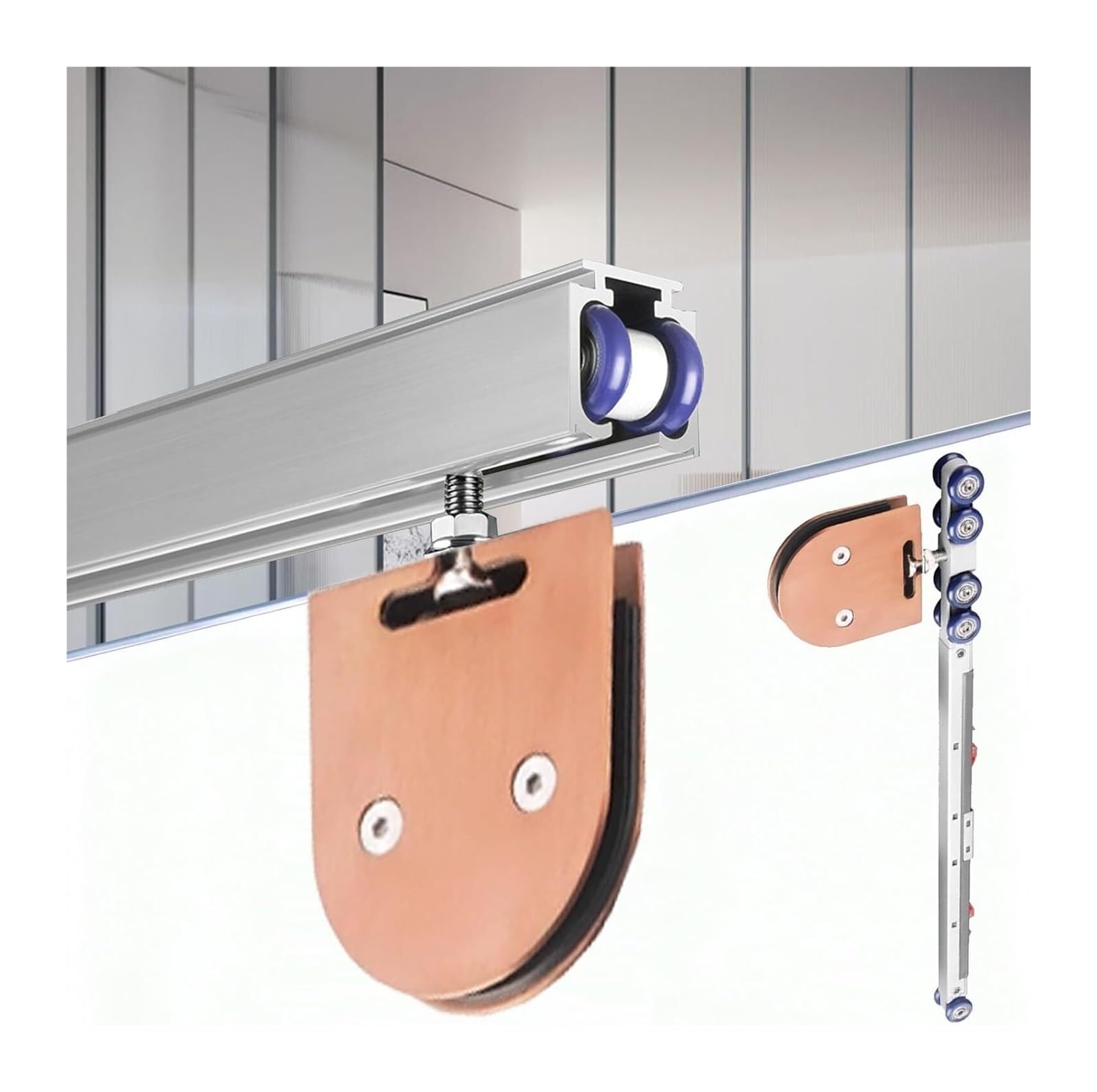 Sliding Glass Door Track Kit, Sliding Barn Door Hardware Kit, Soft Close