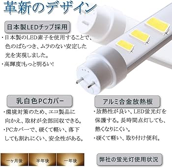 Amazon.co.jp: グロー式工事不要 直管形蛍光灯 30W LED 照明器具