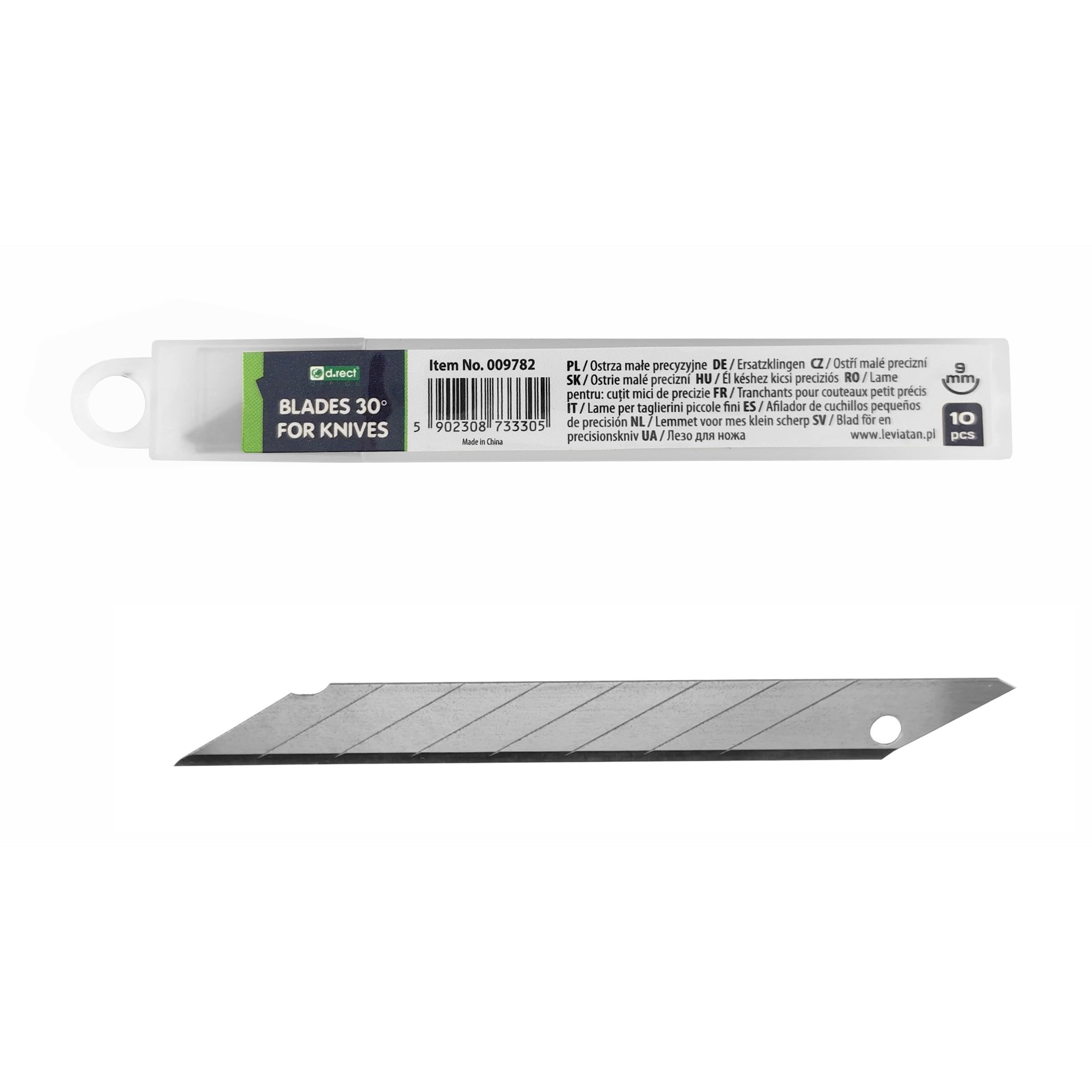 D.RECT Cuchillas de Cúter 70 x 9 mm - Cuchillas de Repuesto para Cúter - Cuchilla Tronzable, 10 Unidades