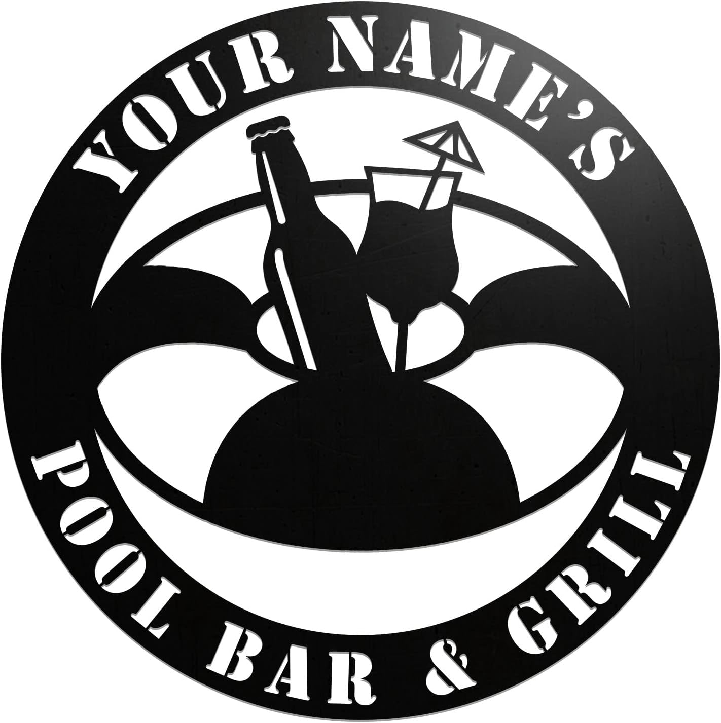 Personalized Pool Bar LED Metal Tin Sign Wall Plaque Art, Custom Poolside Paradise Life is Better at the Pool Bar Sign, Summer Patio Backyard Bar & Grill, Pool Party Decorations (07 w/o lights)