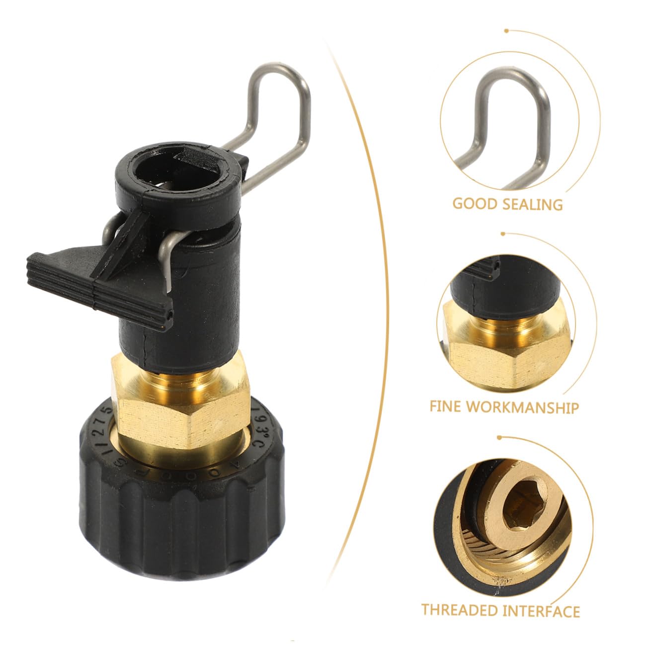 Kisangel 3 Piezas Adaptador de Conector Rápido de Latón para Manguera de Lavadora a Presión Compatible con Rociadores de Alta Presión Instalación y para Limpiar Coches Pisos y Paredes
