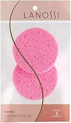 Esponja Esfoliante para Rosto - Contém 2 Unidades, Cor Rosa, Lanossi Beauty & Care.