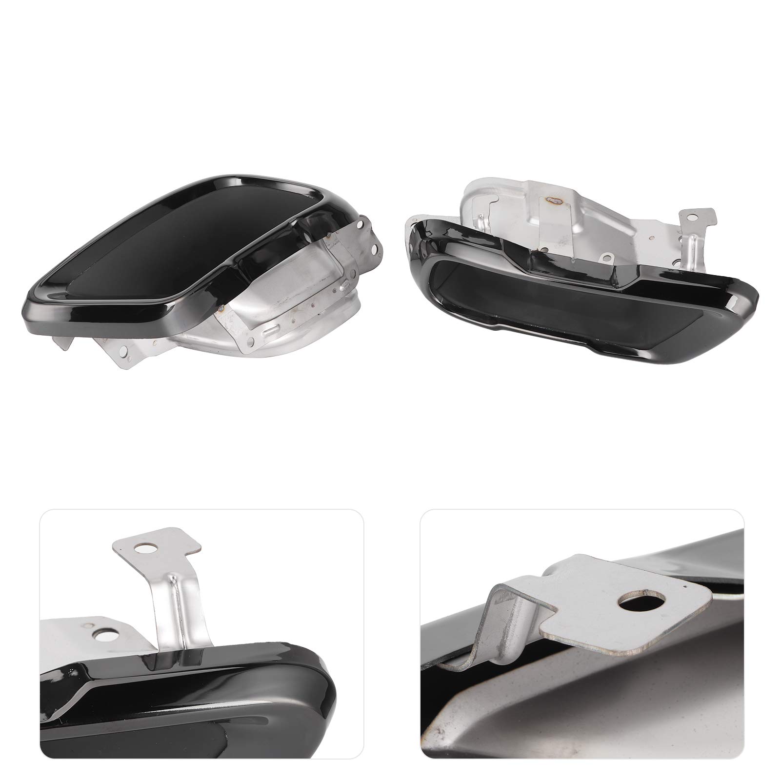 Qiilu Paire d'embouts de silencieux d'échappement chromés noirs ensemble garniture de tuyau d'extrémité acier inoxydable 304 pour X5 G05 M Sport 2019+
