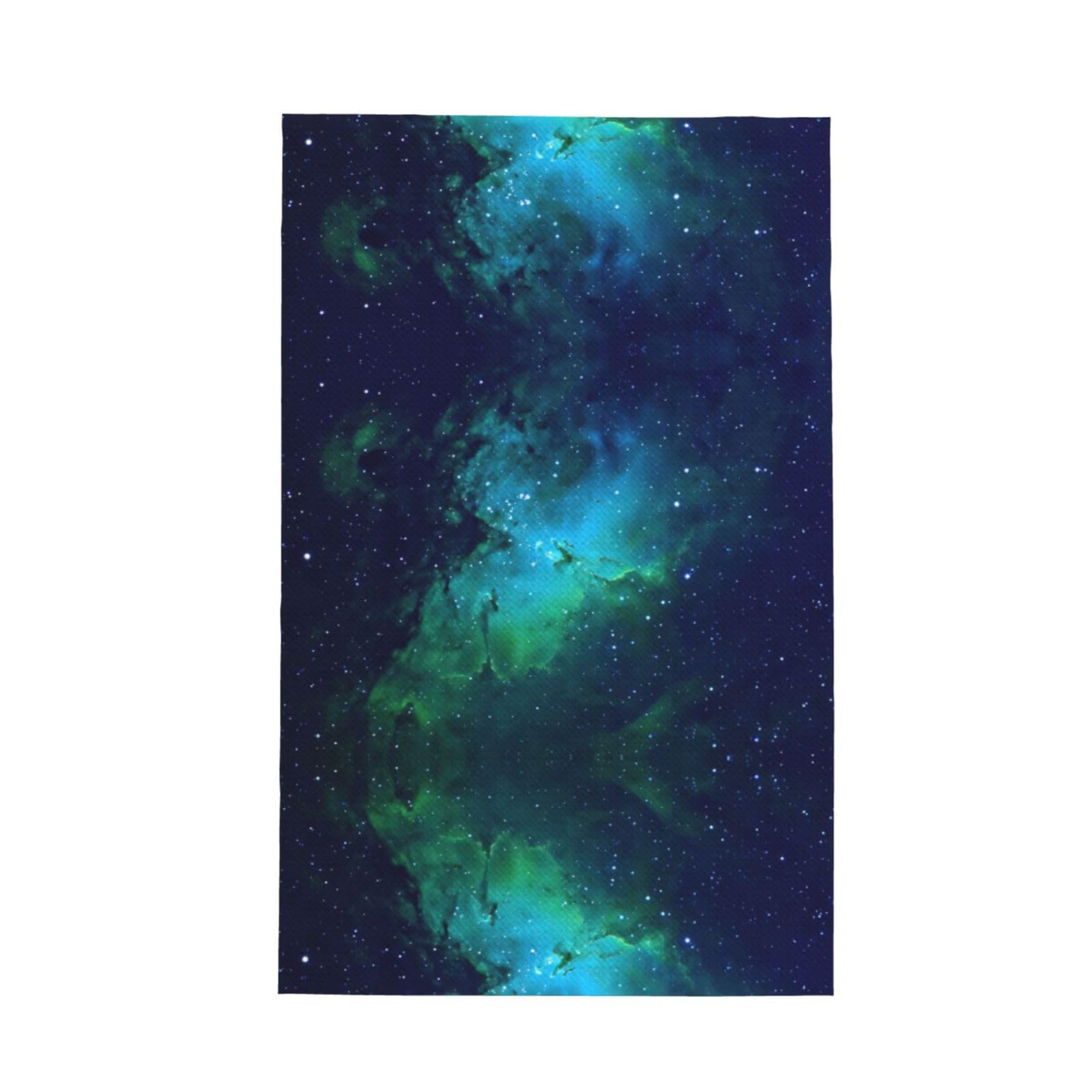 Uusnwaa Galaxy Green Printed Waffle Microfiber Kitchen Towels