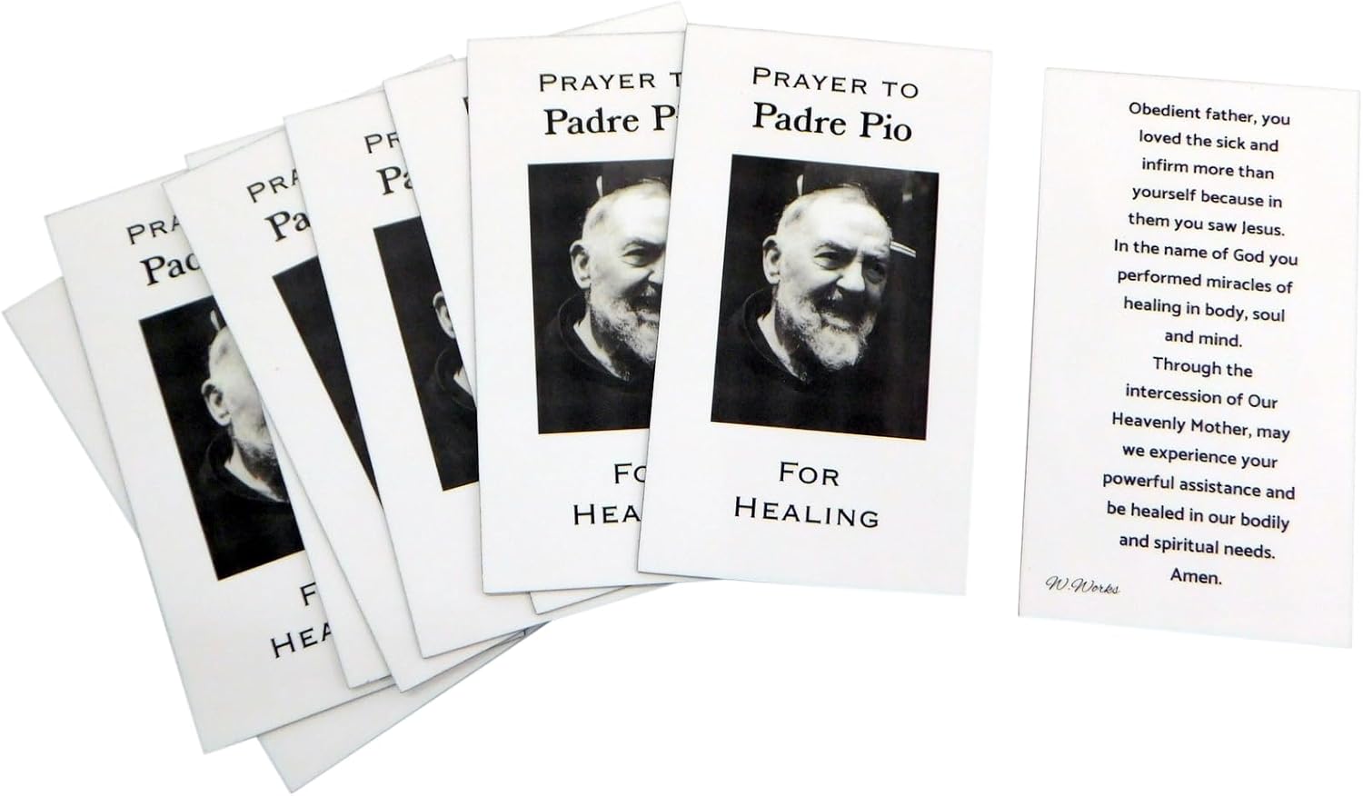 Westmon Works Saint Pio Holy Card Bulk Cards Classic Vintage Style Padre Pio's Prayer on Back Made in the USA, Set of 10 - Image 3
