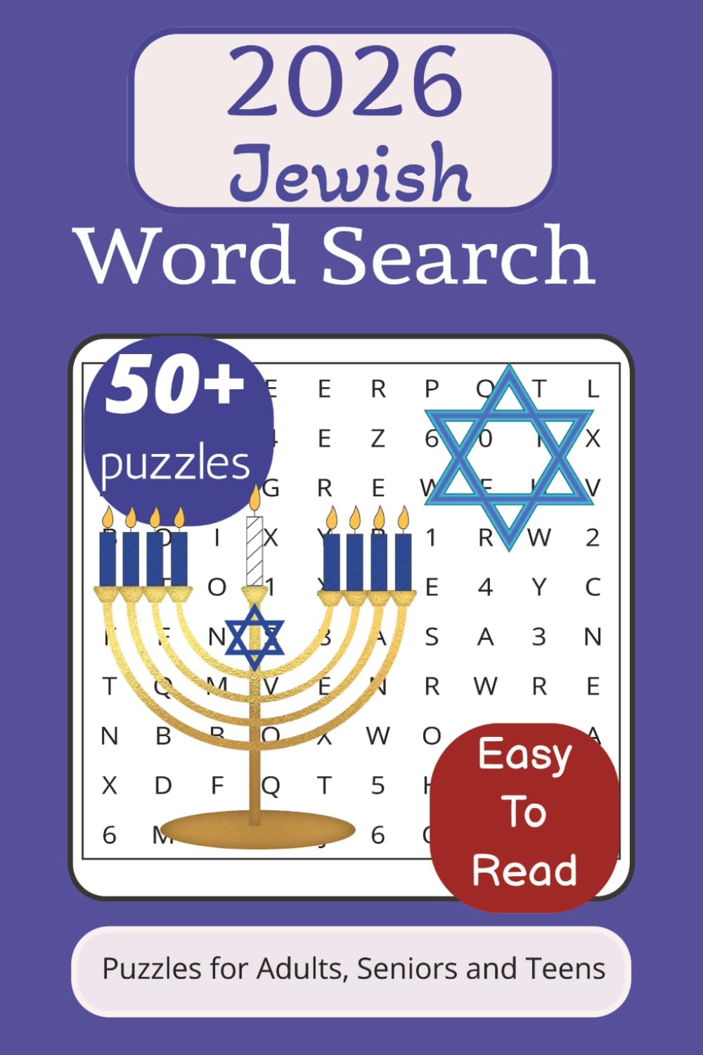 Jewish Word Search Puzzle Book: Word Searches with Easy-to-Read Print about Jewish Culture, History, Festival and More | 6x9 inches, 110 pages | 50+ ... Gift for Vacations, Holidays and Free Times