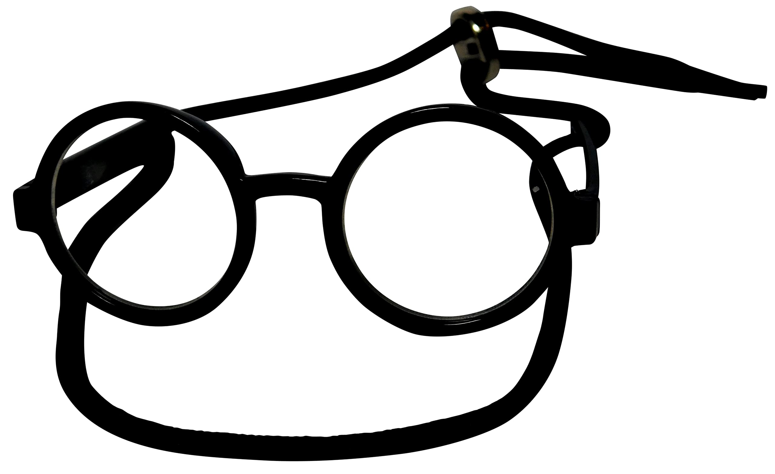 G015 Dog Cat Pet Costume Glasses Goggles for Small Breeds up to 15lbs (Round Black-Clear Lens)