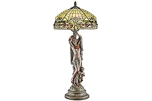 Lucina Patroness of Light Stained Glass Dragon Lamp