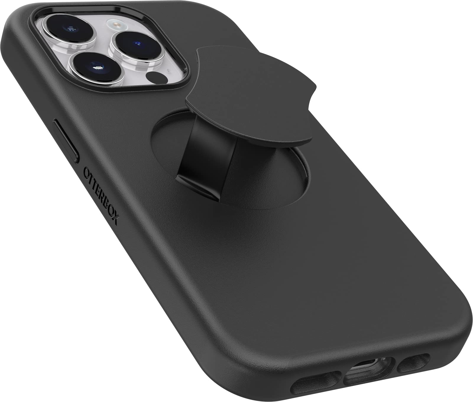OtterBox Cover per iPhone 14 Pro OtterGrip Symmetry con MagSafe, resistente a shock e cadute, con orotezione antimicrobica e con grip integrato, testata 3x norme MIL-STD 810G, Nero