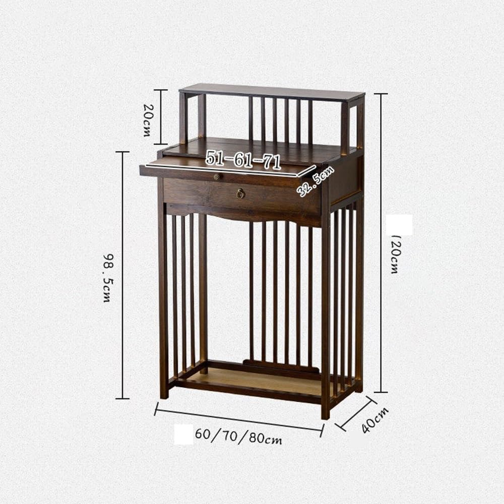 Tavolo da Altare in Legno massello for casa Moderna Meditazione | Consolle con cassetto(Natural,Piccolo)