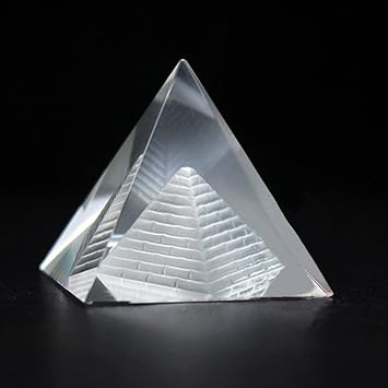 3.15 بوصة / 80 مم واضحة كريستال الهرم Prism ، فنغ شوي الحرف كريستال التأمل للديكور الفني للمكتب المنزلي ، هدية الأهرامات ، الوقوف من أجل الرخاء ، الطاقة الإيجابية وحظ جيد