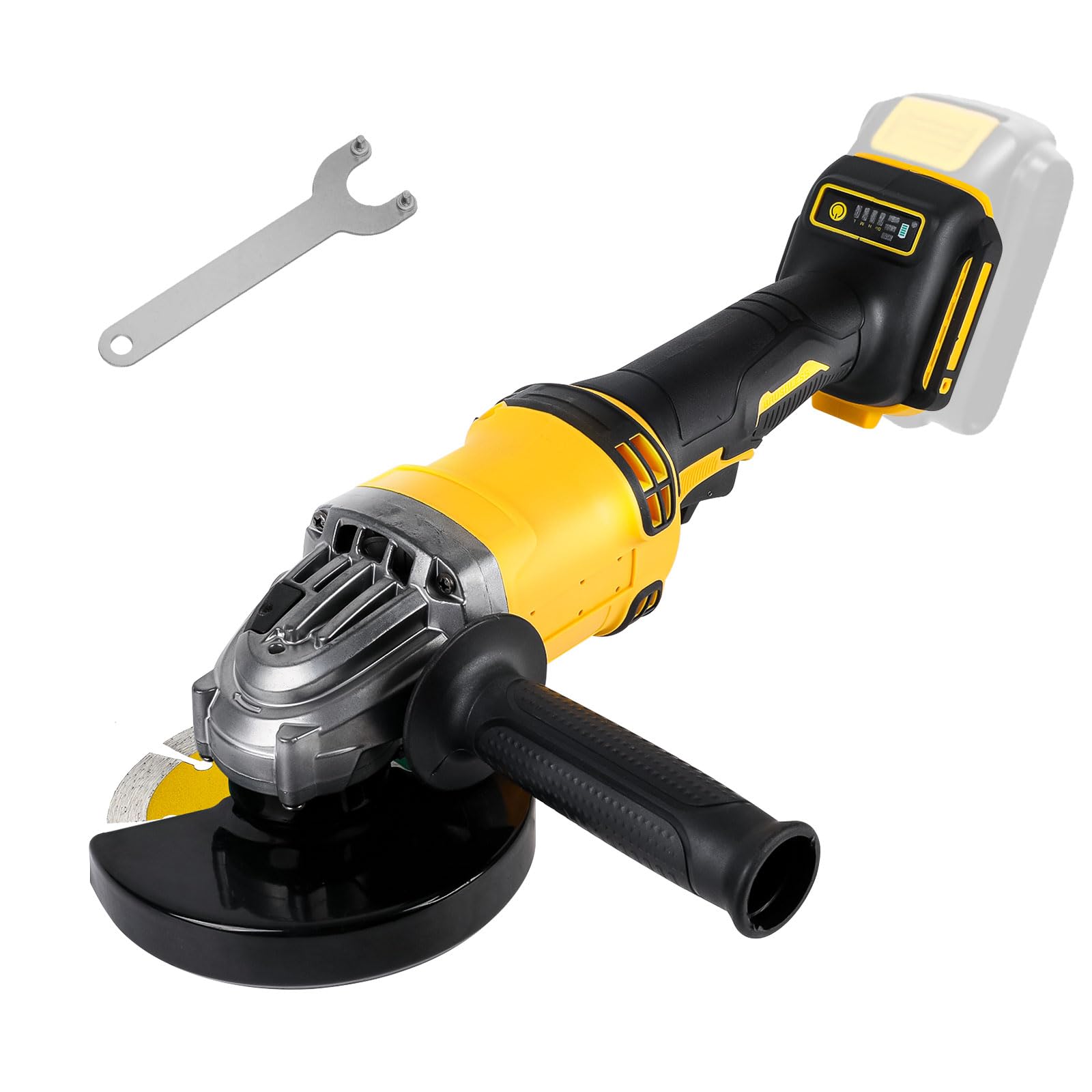 Meuleuse D'angle Sans Fil 125mm Pour Batteries Dewalt 18V/20V - Moteur Brushless, 3 Vitesses (jusqu'à 10 000 Tr/min) - Coupe, Meulage, Polissage