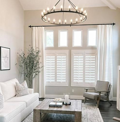 Curtain Rods For Windows 66 To 120, 1 Inch Black Curtain Rod Set, Heavy Duty Drapery Rods With Adjustable Curtain Rods, Outdoor Curtain Rod With Simple End Caps, Room Divider Curtain Rod, 66"-120" #TOP1