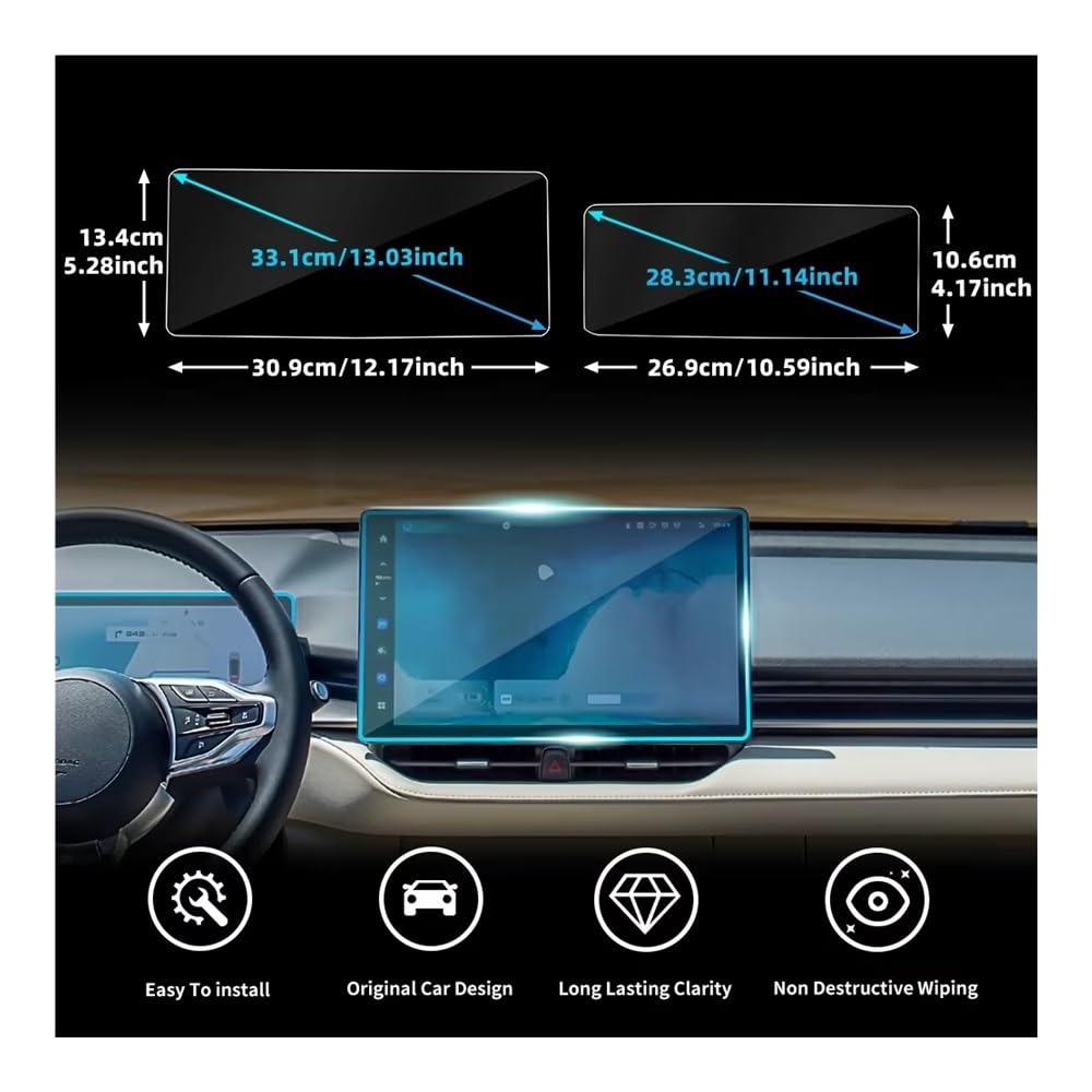 Protector De Pantalla Cristal Templado Para Consola Central Coche Para Haval H6 (2021-2024). Incluye Navegación GPS Y Panel Instrumentos Película Protectora Navegación