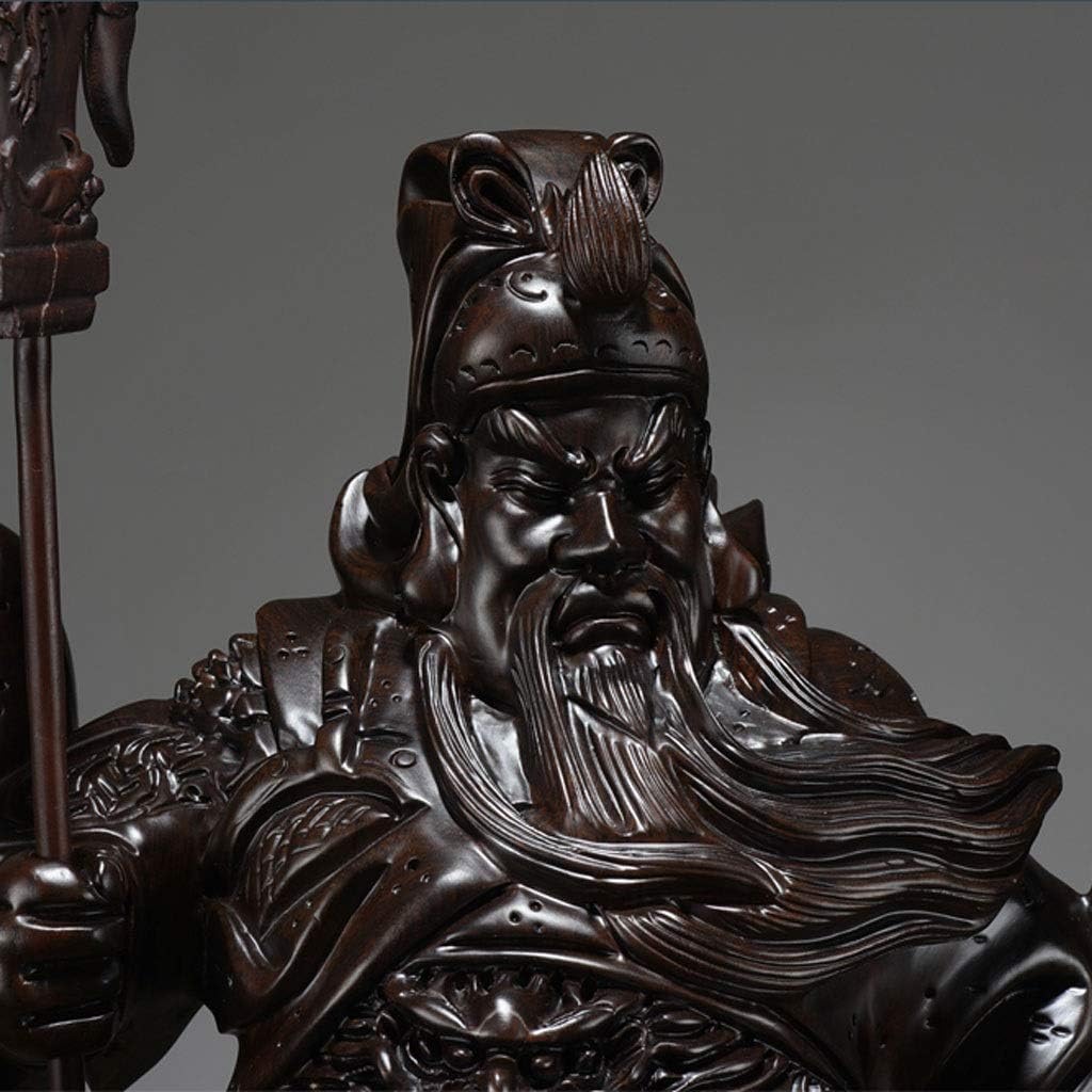 Ebony Woodcarving Guan Gong Living Room Big Lucky Town House Mahogany Guan Yu Solid Wood Stand
