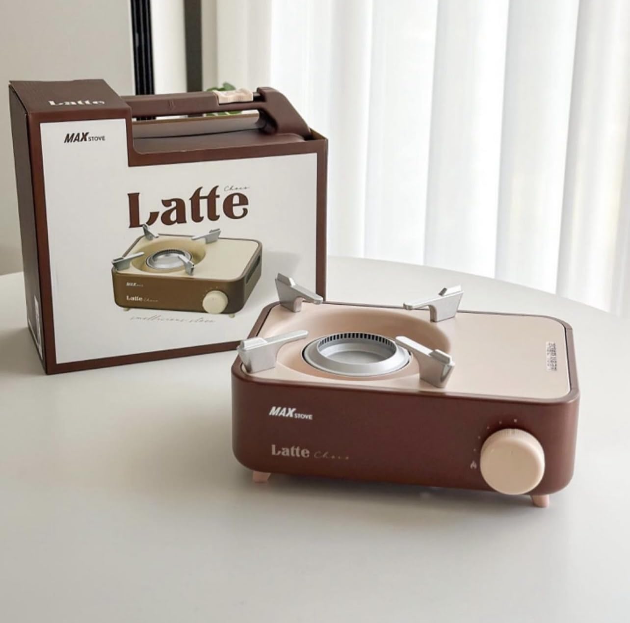 MAXSUN Portable Mini Camping Stove with Carry Case | Cassete Stove Latte Series | high Stainless steel quality outdoor stove