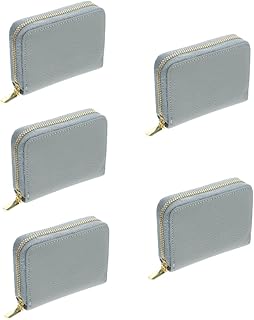 Ciieeo 5 Pçs Carteira Carteiras De Couro Genuíno Para Homens Id Carteiras Com Zíper Carteiras Para Mulheres Carteira Portátil Troca Moeda Bolsa Porta-Moeda Poliéster Céu-Azul Saco De