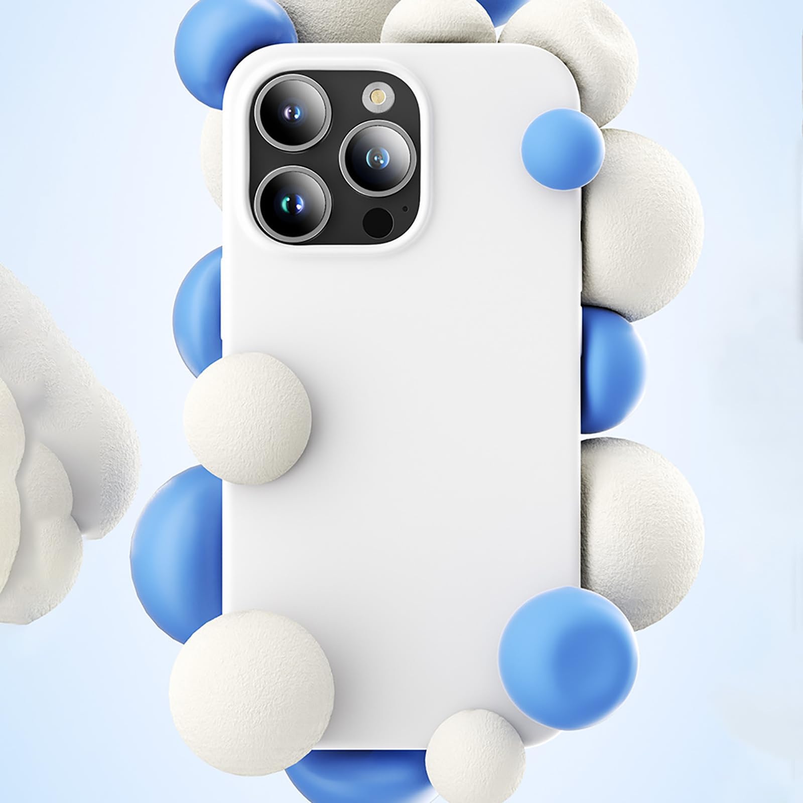 Funda Magnética para iPhone 15/15 Pro/15 Pro MAX, Ultrafina, Ligera, Tacto Agradable A La Piel, Silicona Líquida Genuina, A Prueba De Golpes,15pro MAX,White