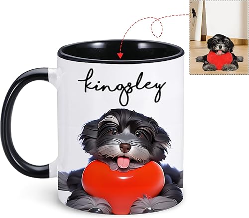 Taza personalizada para mascotas, taza personalizada con nombre de foto de mascota, taza personalizada para mascotas para dueños de perros, taza