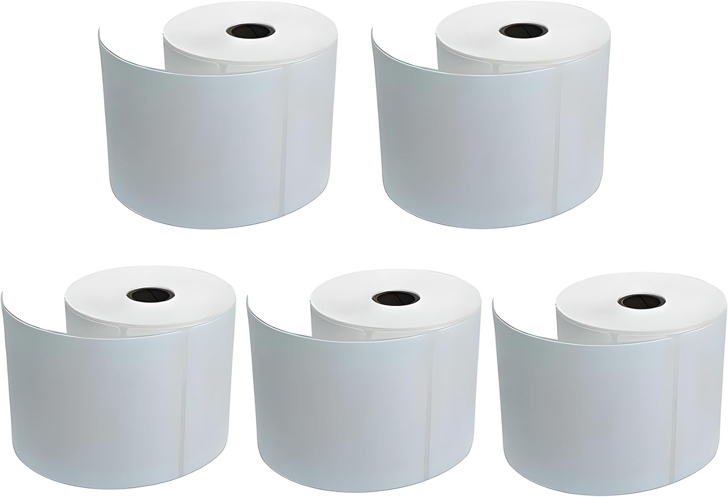 5 Rolls of 100 x 150mm White Direct Thermal Labels, 4 inch x 6 inch, for Zebra GK420D, GX420D, GK420T - (250 Labels per Roll)