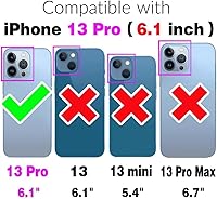 Vista 2 de Asuwish Funda de teléfono para iPhone 13 Pro de 6.1 pulgadas con protector de pantalla de vidrio templado y tarjetero de cuero con tapa