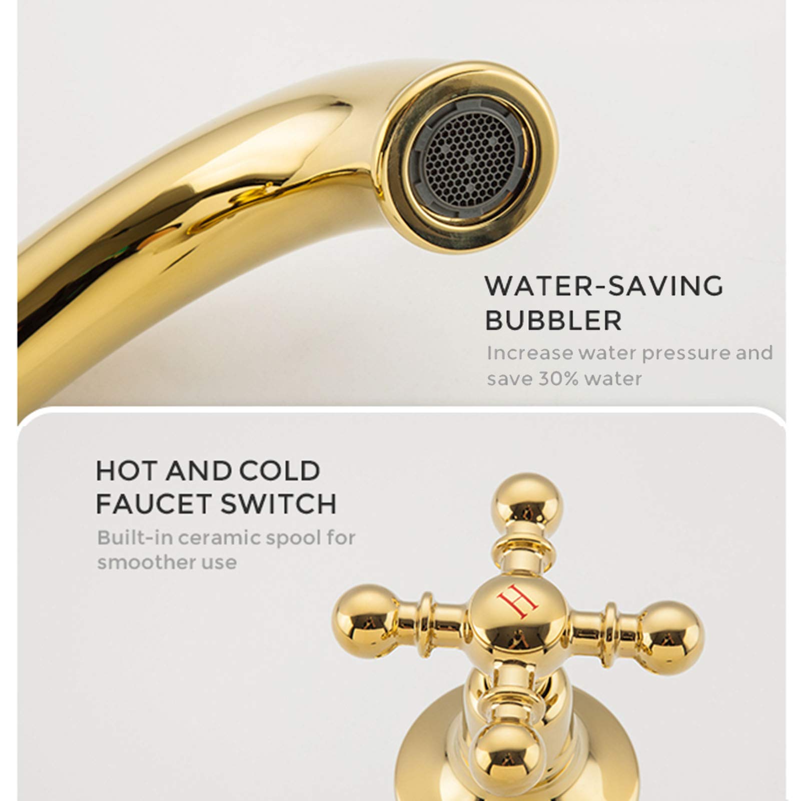 Grifo de bañera con Ducha de Mano, Grifo Monomando para bañera de Montaje en Cubierta, Grifo Mezclador de Ducha de baño de latón, Juego de Grifo de Ducha Dorado,