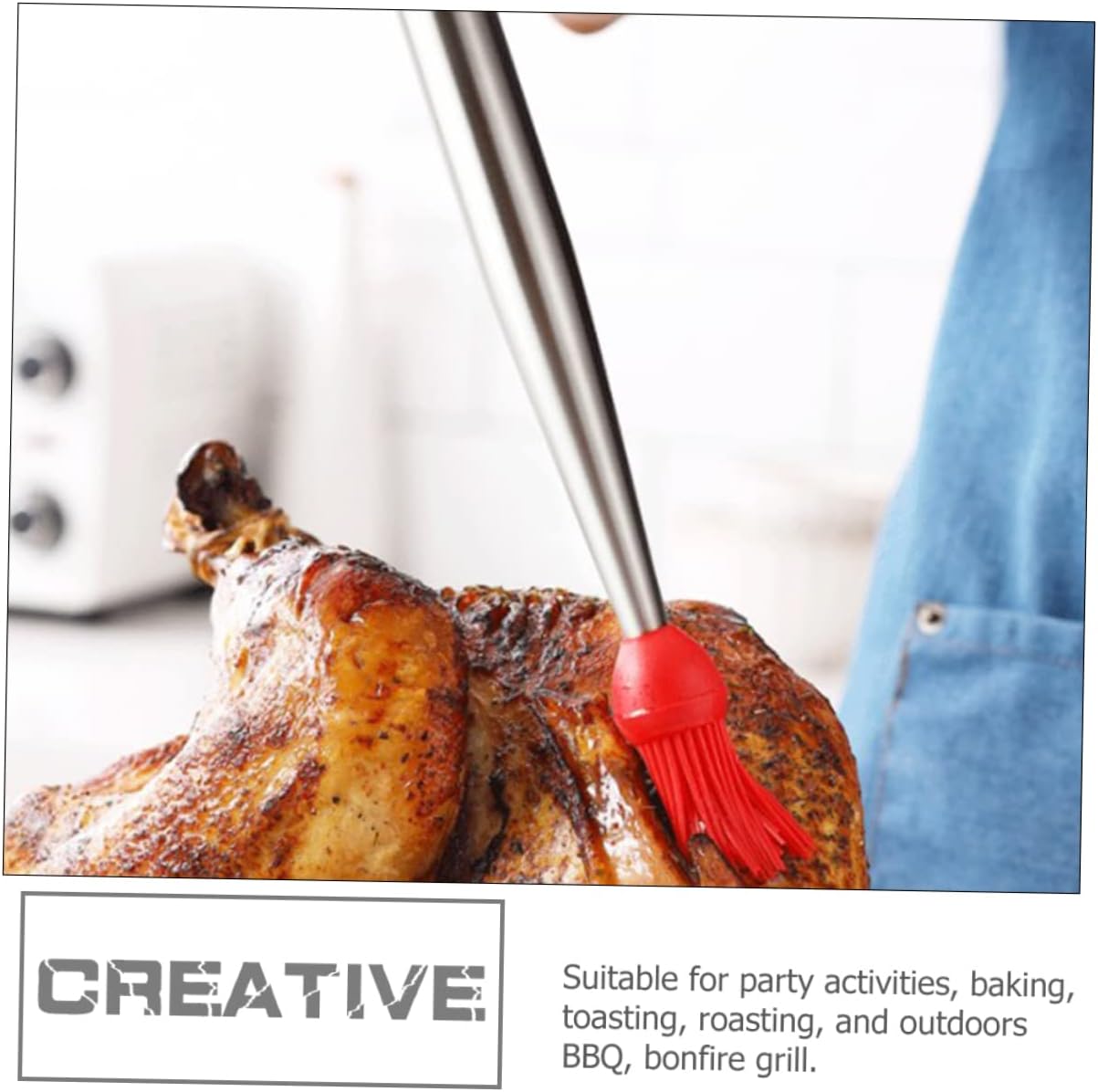 SHOWERORO Bbq Seasoning Brush Turkey Syringe Injector Stainless Steel Flavor Injector for Poultry Baster and Drip Oil Seasoning Tube