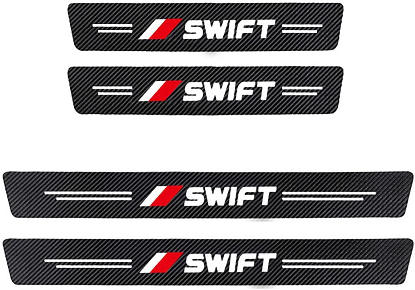LAXIL4Pcs Car Door Sill Protector for Suzuki Swift, Carbon Fiber Car Door Threshold Welcome Pedal Anti-Scratch Plate Stickers, Car Door Scuff Plate Covers