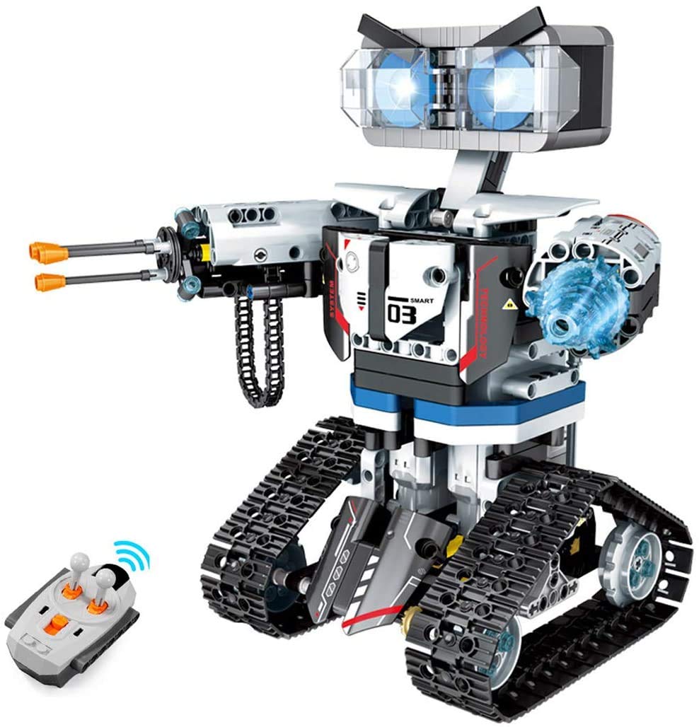 AMERTEER 611 Pieces Remote Control Building Block Robot Kit, Large STEM Robotic Building Block Machinery Technology Weapon Robot Warrior for Adult or 10+ Year Boys Girls Kids Gift