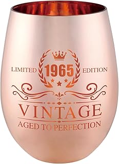 60th Birthday Gifts for Women - Vintage 1965 Wine Glass - 60th Birthday Decorations for Her - Funny Bday Present Ideas (wine glass, 1965)