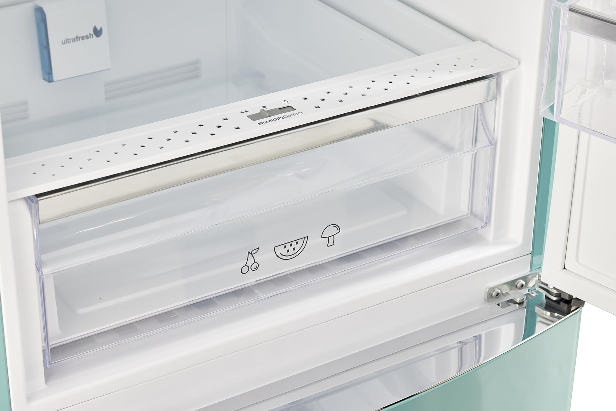 Unique Appliances Classic Retro 12 Cu.Ft. Bottom Freezer Refrigerator In Ocean Mist Turquoise on Fridge.com - View 6