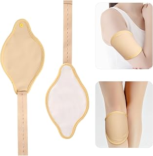 2pcs Castor Oil Packs for Knees, Reusable Organic Cotton Castor Oil Pack Wrap with Adjustable Elastic Strap Castor Oil Compress Pads for Calf, Knees, Arm,Leg (Half Wrap Style, Khaki)