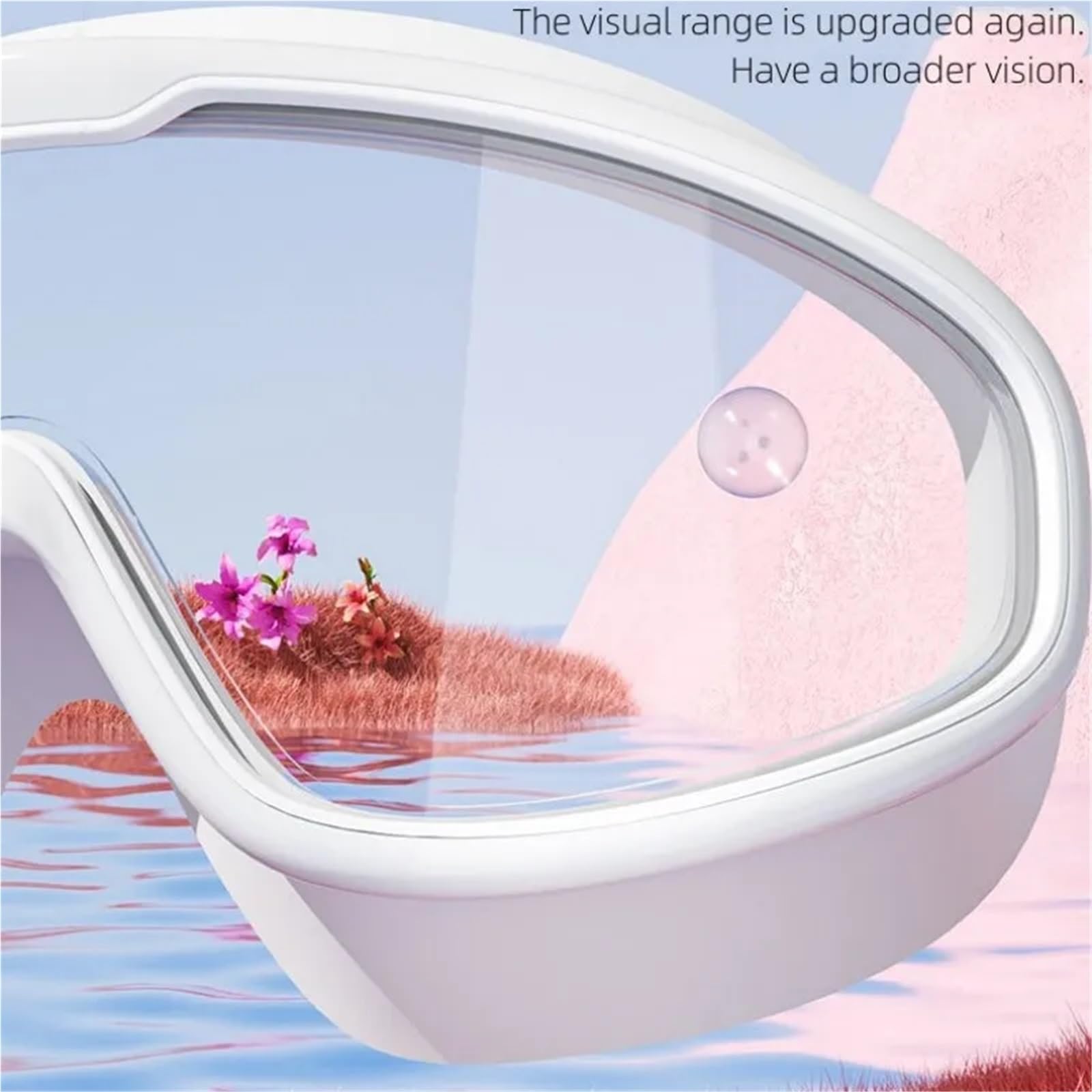 Occhiali con montatura grande impermeabili Per Sport | Occhiali da nuoto HD antiappannamento Tappi for le orecchie monopezzo in silicone for bambini